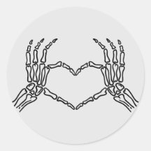Skeleton Hands Heart Shape Sticker