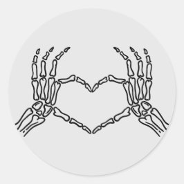 Skeleton Hands Heart Shape Sticker
