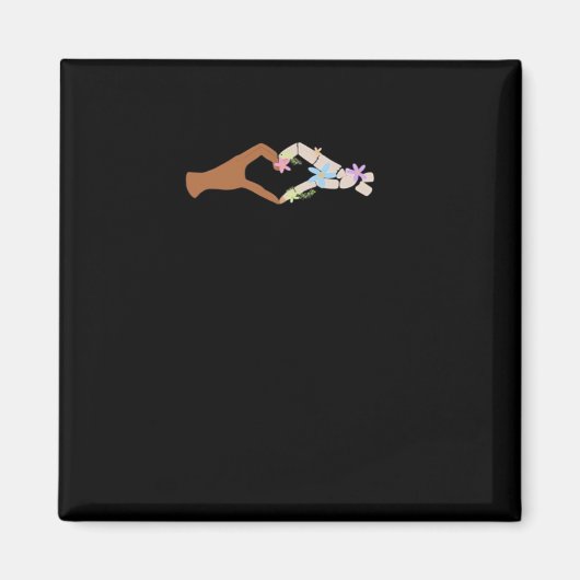 Skeleton Hands Heart Show Basic Magnet (Vorne)