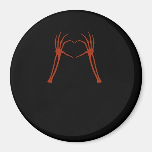 Skeleton Hands Heart Sign Costume Funny Halloween Magnet (Vorne)