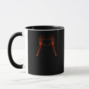 Skeleton Hands Heart Sign Costume Funny Halloween Tasse