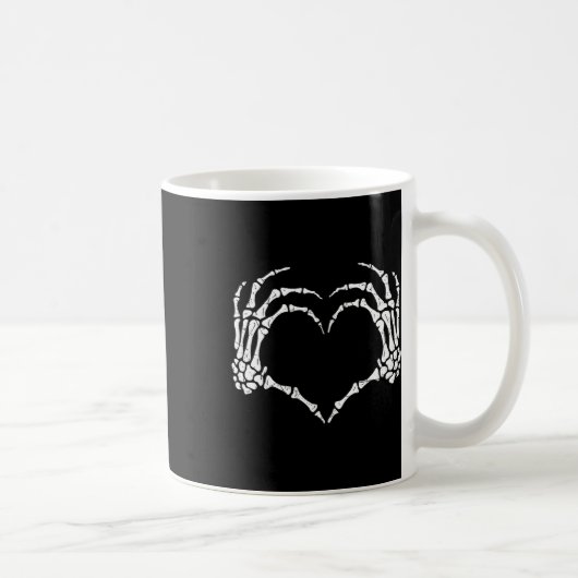 Skeleton Hands Heart Sign Halloween Kostüme Männer Kaffeetasse (Rechts)