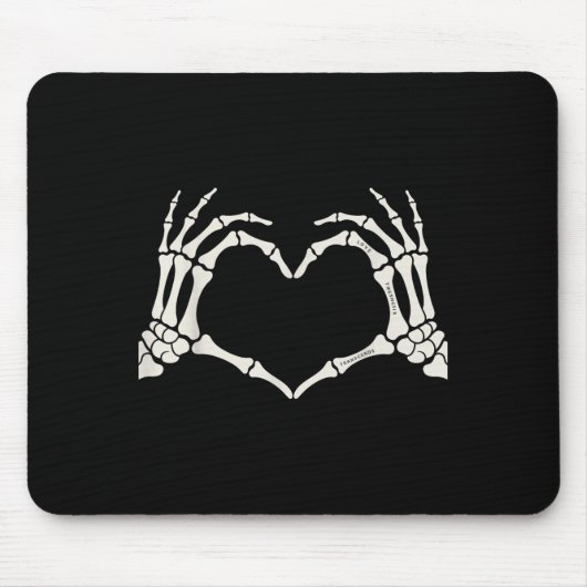 Skeleton Hands Heart Sign Halloween Mousepad (Vorne)