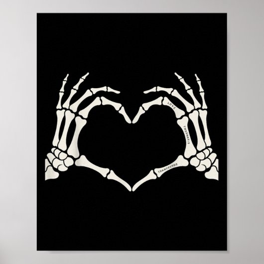 Skeleton Hands Heart Sign Halloween Poster (Vorne)
