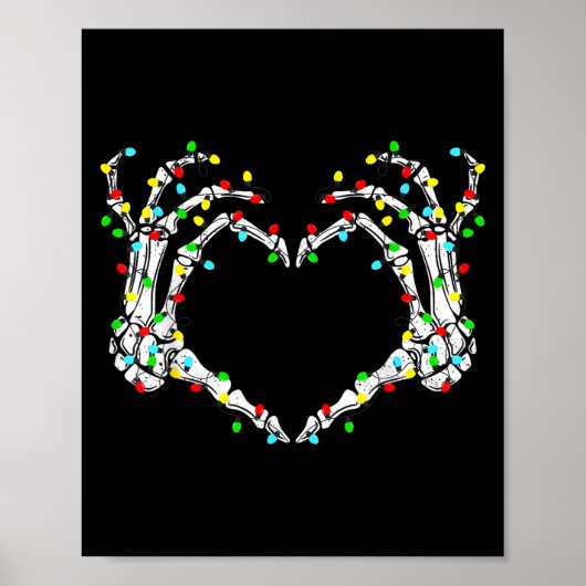 Skeleton Hands Heart Sign Light Christmas Costume Poster (Vorne)