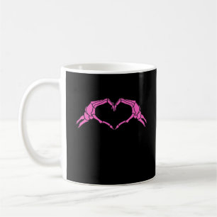 Skeleton Hands Heart Sign Retro Halloween Kaffeetasse