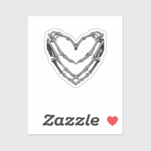 Skeleton Hands Heart Sign Retro Halloween Kostüm Aufkleber