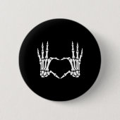 Skeleton Hands Heart Sign Retro Halloween Kostüm Button (Vorderseite)