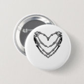 Skeleton Hands Heart Sign Retro Halloween Kostüm Button (Vorne & Hinten)