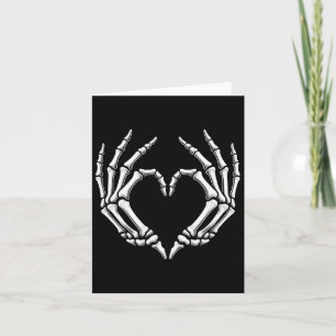Skeleton Hands Heart Sign Retro Halloween Kostüm Karte
