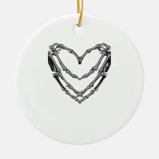 Skeleton Hands Heart Sign Retro Halloween Kostüm Keramik Ornament (Vorne)