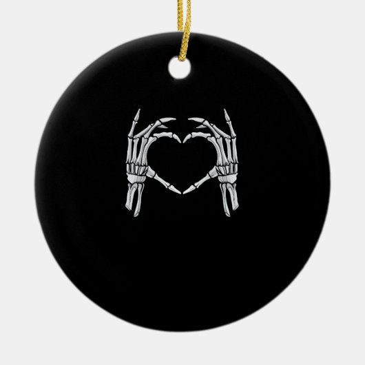 Skeleton Hands Heart Sign Retro Halloween Kostüm Keramik Ornament (Vorne)
