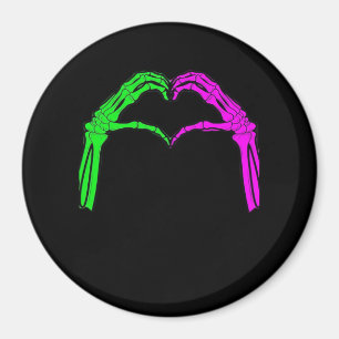 Skeleton Hands Heart Sign Retro Halloween Kostüm Magnet