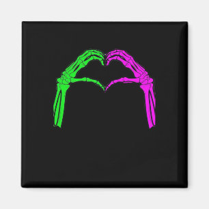 Skeleton Hands Heart Sign Retro Halloween Kostüm Magnet