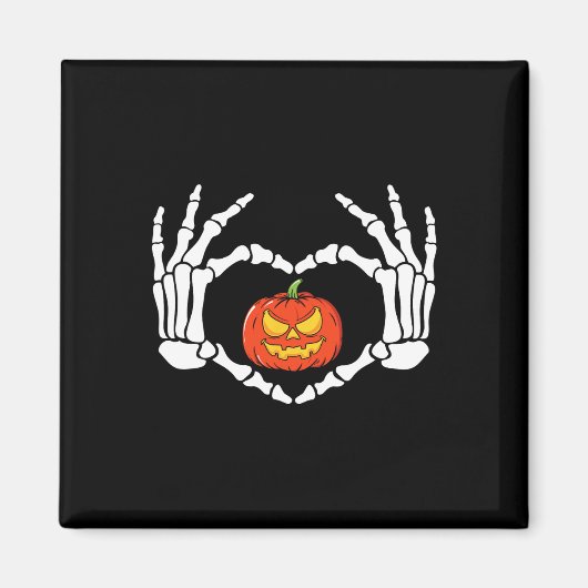 Skeleton Hands Heart Sign Retro Halloween Kostüm Magnet (Vorne)