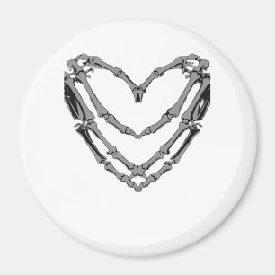 Skeleton Hands Heart Sign Retro Halloween Kostüm Magnet