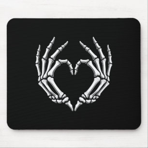 Skeleton Hands Heart Sign Retro Halloween Kostüm Mousepad
