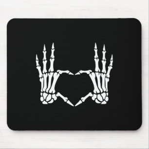 Skeleton Hands Heart Sign Retro Halloween Kostüm Mousepad