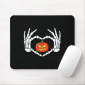 Skeleton Hands Heart Sign Retro Halloween Kostüm Mousepad (Mit Mouse)