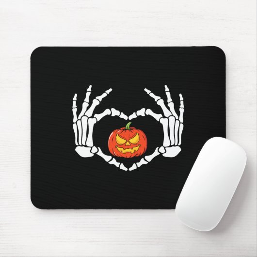 Skeleton Hands Heart Sign Retro Halloween Kostüm Mousepad (Mit Mouse)