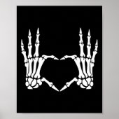 Skeleton Hands Heart Sign Retro Halloween Kostüm Poster (Vorne)