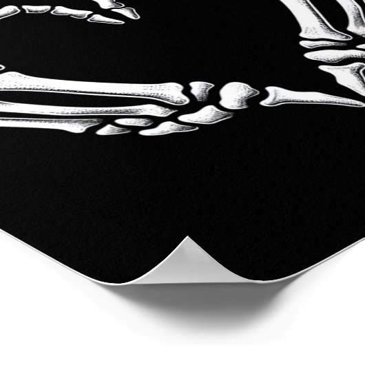 Skeleton Hands Heart Sign Retro Halloween Kostüm Poster (Ecke)