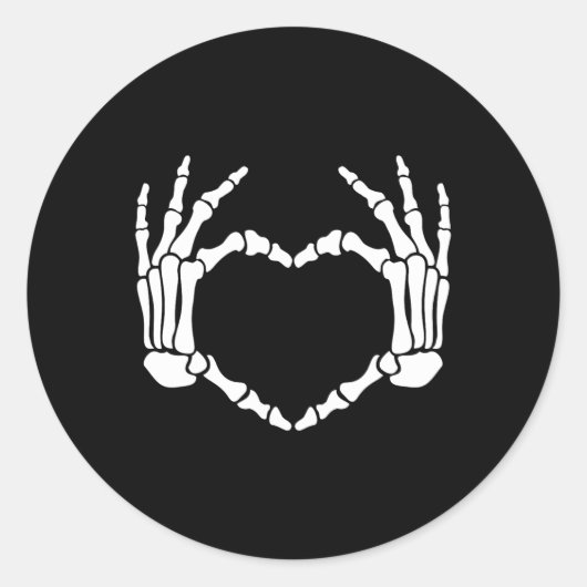 Skeleton Hands Heart Sign Retro Halloween Kostüm Runder Aufkleber (Vorderseite)