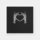 Skeleton Hands Heart Sign Retro Halloween Kostüm Serviette (Vorderseite)