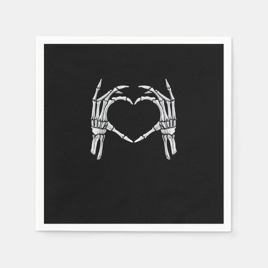 Skeleton Hands Heart Sign Retro Halloween Kostüm Serviette (Vorderseite)
