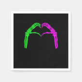 Skeleton Hands Heart Sign Retro Halloween Kostüm Serviette (Vorderseite)