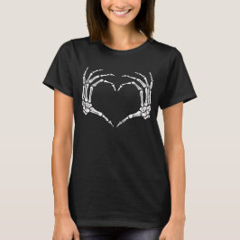 Skeleton Hands Heart Sign Retro Halloween Kostüm T-Shirt