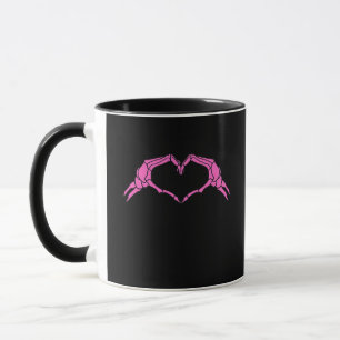 Skeleton Hands Heart Sign Retro Halloween Tasse