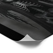 Skeleton Hands Heart Sign Scary Face Funny Hallowe Poster (Ecke)