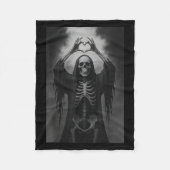 Skeleton Hands Heart Sign Y Face Funny Halloween C Fleecedecke (Vorderseite)