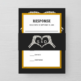 Skeleton Hands Heart Wedding Einladungsbanderole