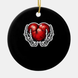 Skeleton Hands Hearts - Niedliches Halloween Keramik Ornament