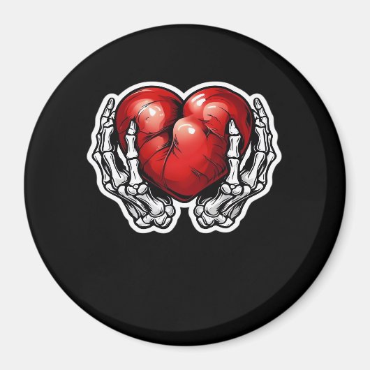 Skeleton Hands Hearts - Niedliches Halloween Magnet (Vorne)
