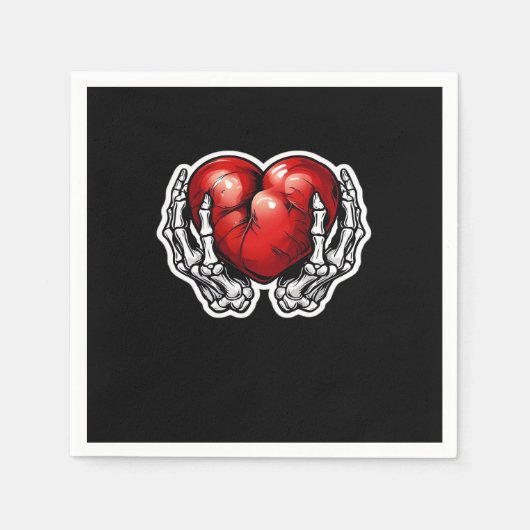Skeleton Hands Hearts - Niedliches Halloween Serviette (Vorderseite)