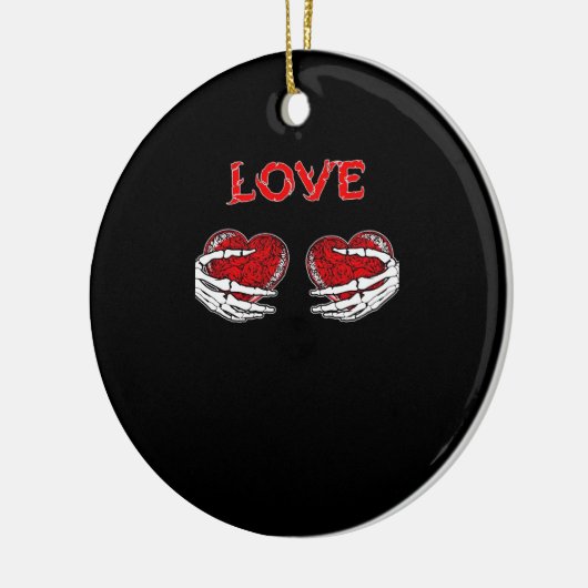 Skeleton Hands Herz Funny Design Keramik Ornament (Links)