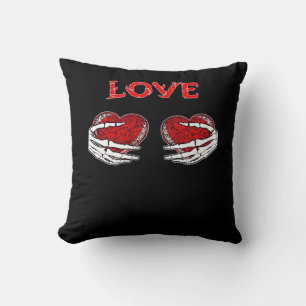 Skeleton Hands Herz Funny Design Kissen