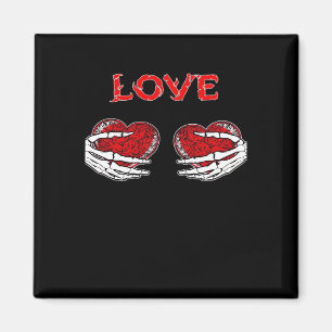 Skeleton Hands Herz Funny Design Magnet
