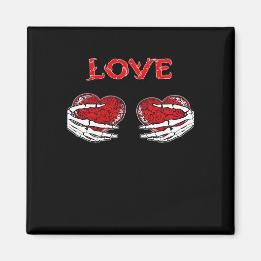 Skeleton Hands Herz Funny Design Magnet (Vorne)