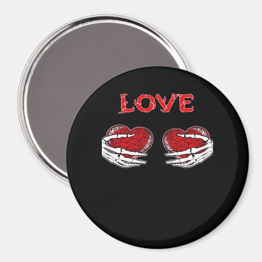 Skeleton Hands Herz Funny Design Magnet (Vorderseite/Rückseite)