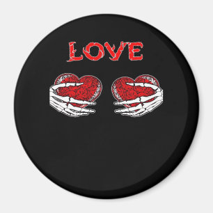 Skeleton Hands Herz Funny Design Magnet