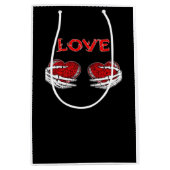 Skeleton Hands Herz Funny Design Mittlere Geschenktüte (Vorderseite)