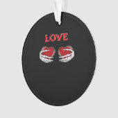 Skeleton Hands Herz Funny Design Ornament (Vorderseite)