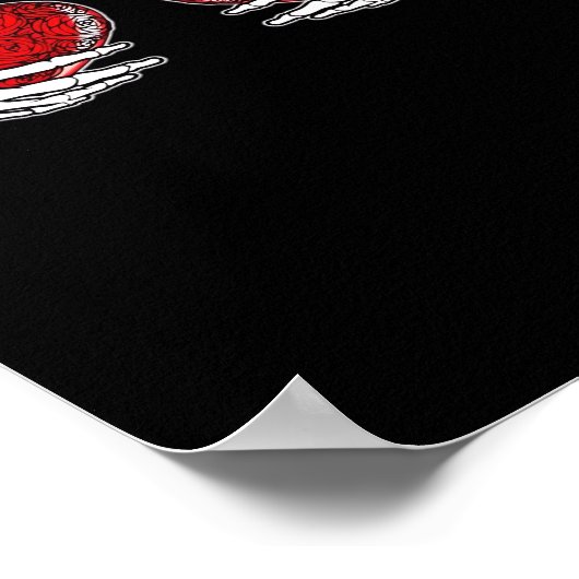 Skeleton Hands Herz Funny Design Poster (Ecke)