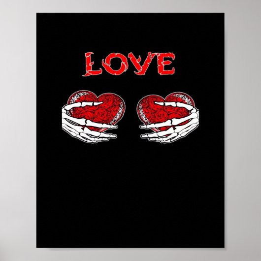 Skeleton Hands Herz Funny Design Poster (Vorne)
