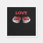 Skeleton Hands Herz Funny Design Serviette (Vorderseite)