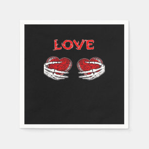 Skeleton Hands Herz Funny Design Serviette